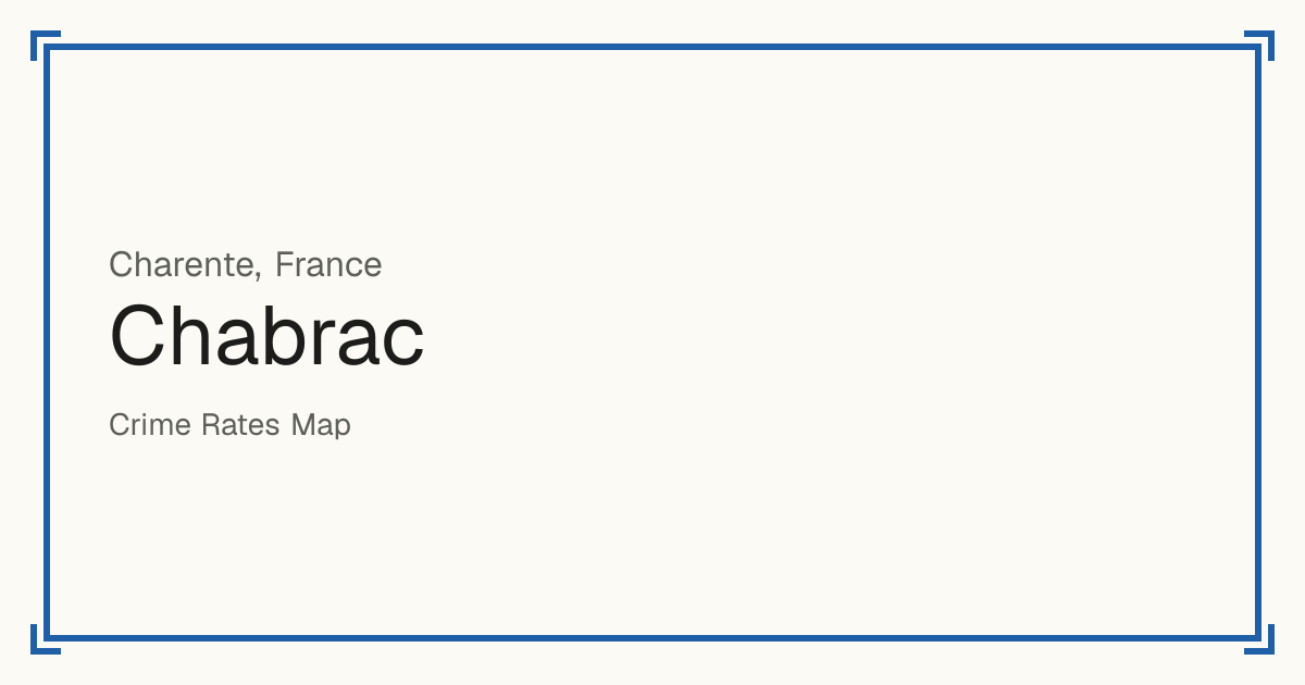 Chabrac, France: recorded crime per 100,000 people by type and a Safety score from 1 to 10 compared with other places in the same country or state.