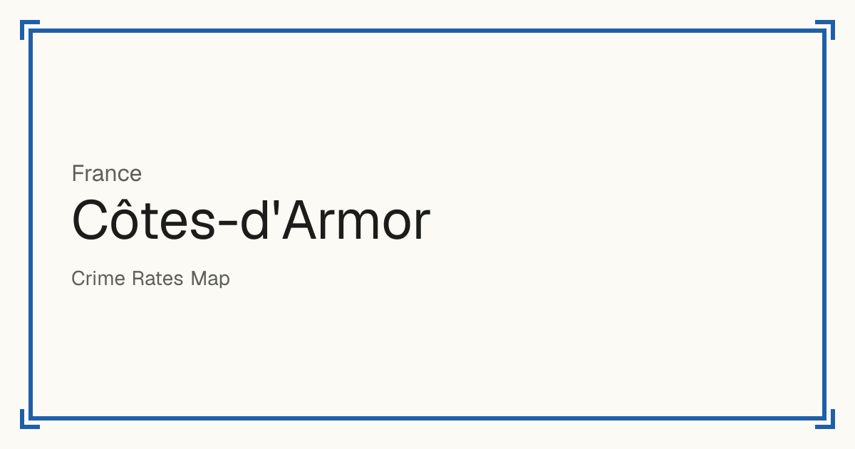 Côtes-d'Armor, France: Safety scores from 1 to 10 for 325 places, each compared with other places in the same country or state.