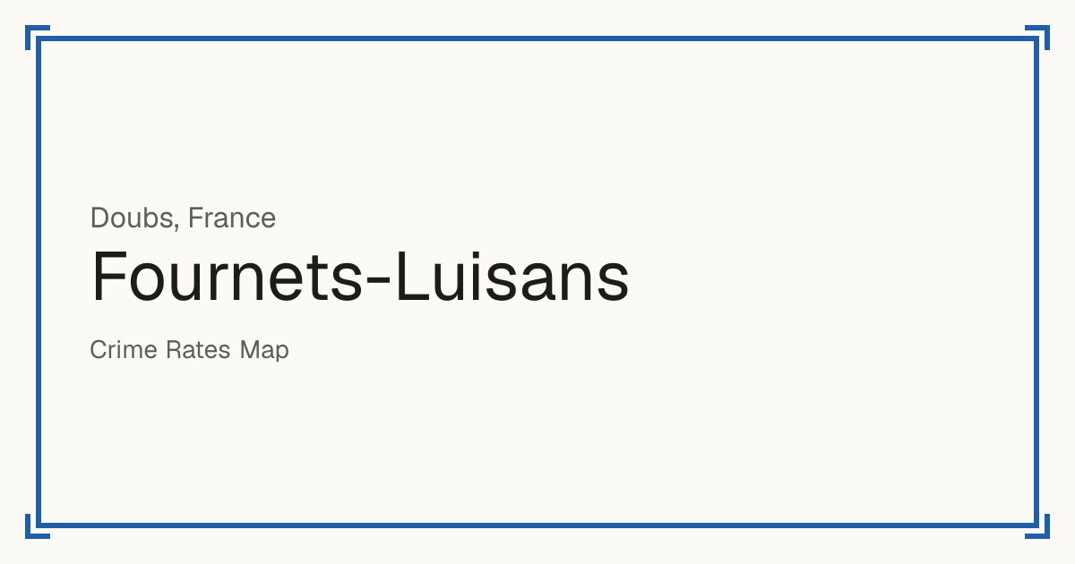 Fournets-Luisans, France: recorded crime per 100,000 people by type and a Safety score from 1 to 10 compared with other places in the same country or state.