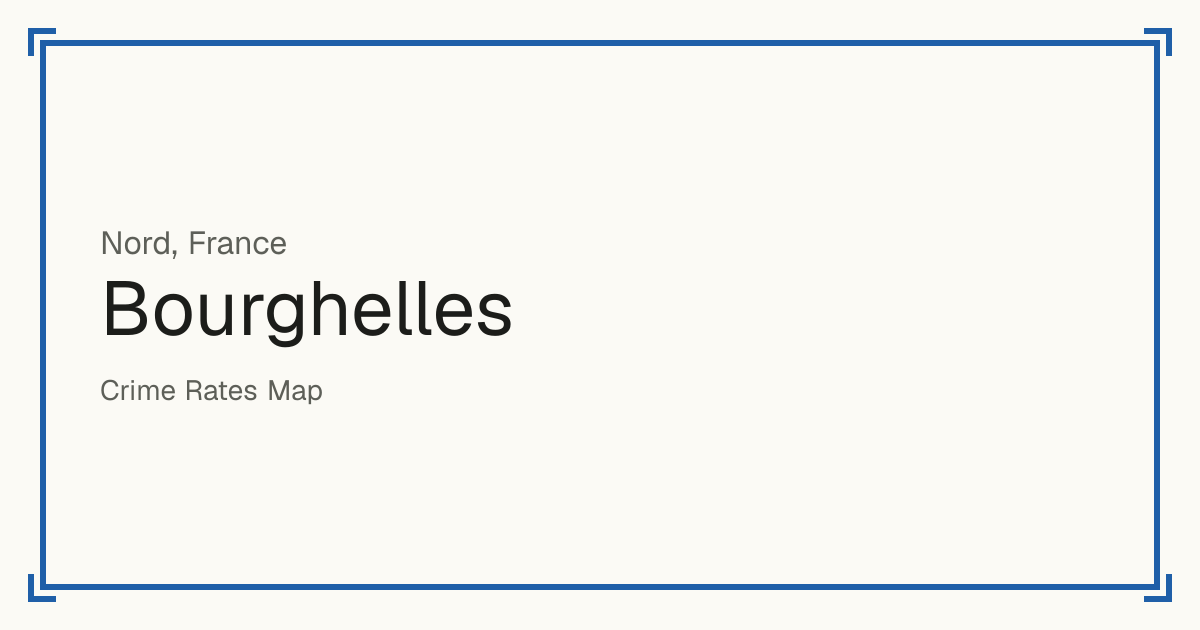Bourghelles, France: recorded crime per 100,000 people by type and a Safety score from 1 to 10 compared with other places in the same country or state.