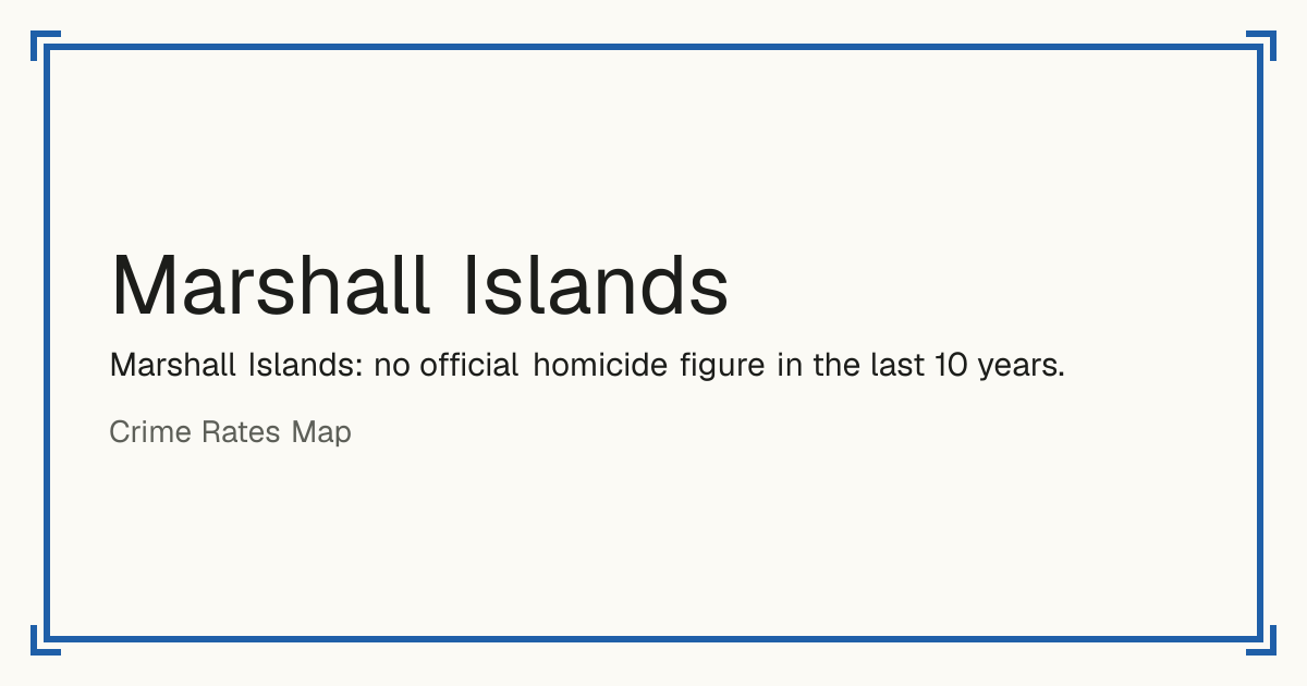 Marshall Islands: homicide rate per 100,000 people, its 10-year trend and how it ranks in Micronesia.