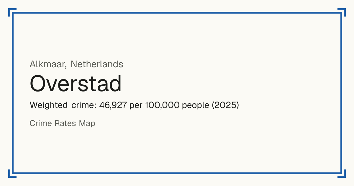 Overstad, Netherlands: Weighted crime: 46,927 per 100,000 people (2025).