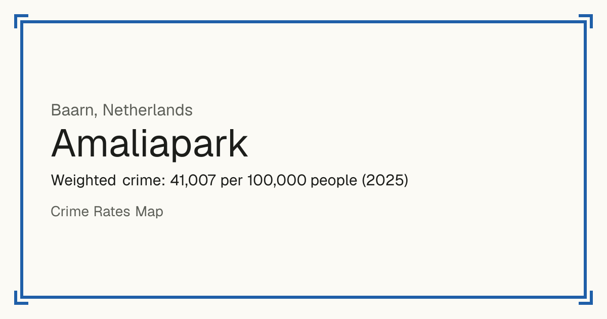Amaliapark, Netherlands: Weighted crime: 41,007 per 100,000 people (2025).