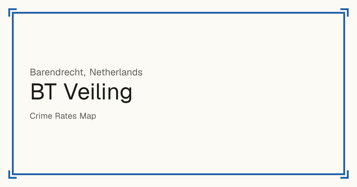 BT Veiling, Netherlands: recorded crime per 100,000 people by type and a Safety score from 1 to 10 compared with other places in the same country or state.