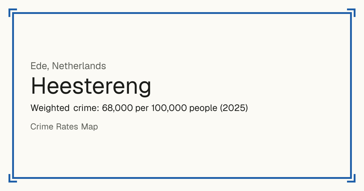 Heestereng, Netherlands: Weighted crime: 68,000 per 100,000 people (2025).