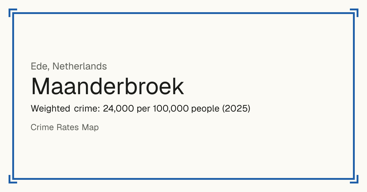Maanderbroek, Netherlands: Weighted crime: 24,000 per 100,000 people (2025).