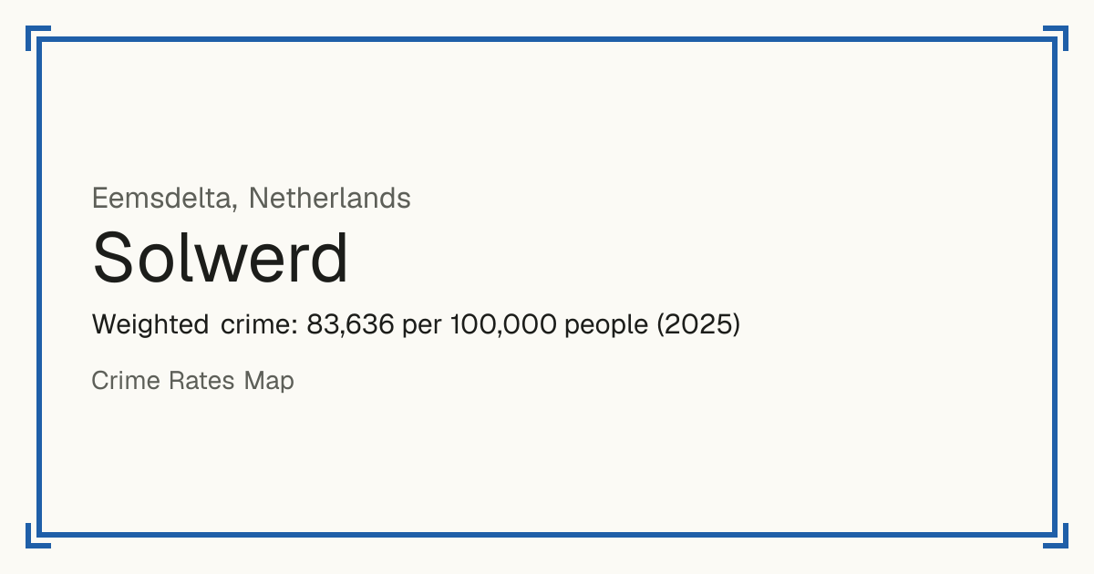 Solwerd, Netherlands: Weighted crime: 83,636 per 100,000 people (2025).