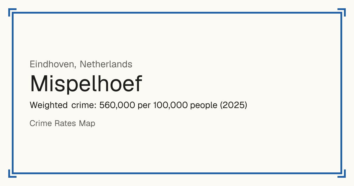 Mispelhoef, Netherlands: Weighted crime: 560,000 per 100,000 people (2025).