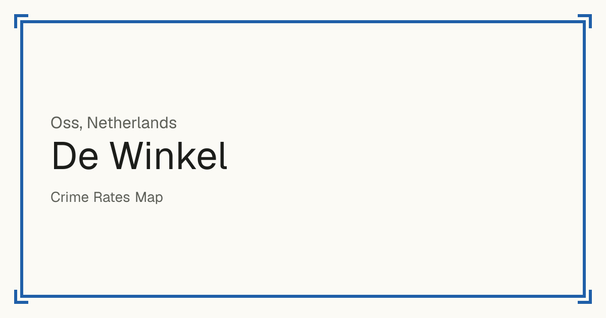 De Winkel, Netherlands: recorded crime per 100,000 people by type and a Safety score from 1 to 10 compared with other places in the same country or state.