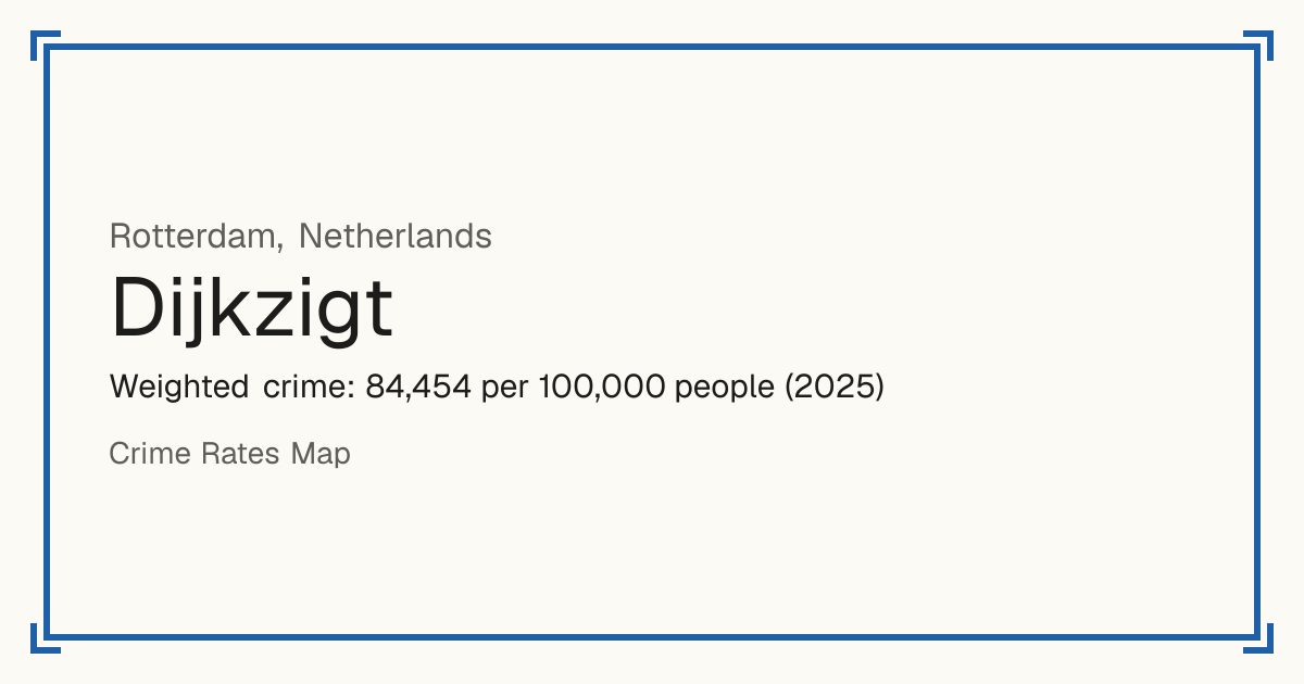 Dijkzigt, Netherlands: Weighted crime: 84,454 per 100,000 people (2025).