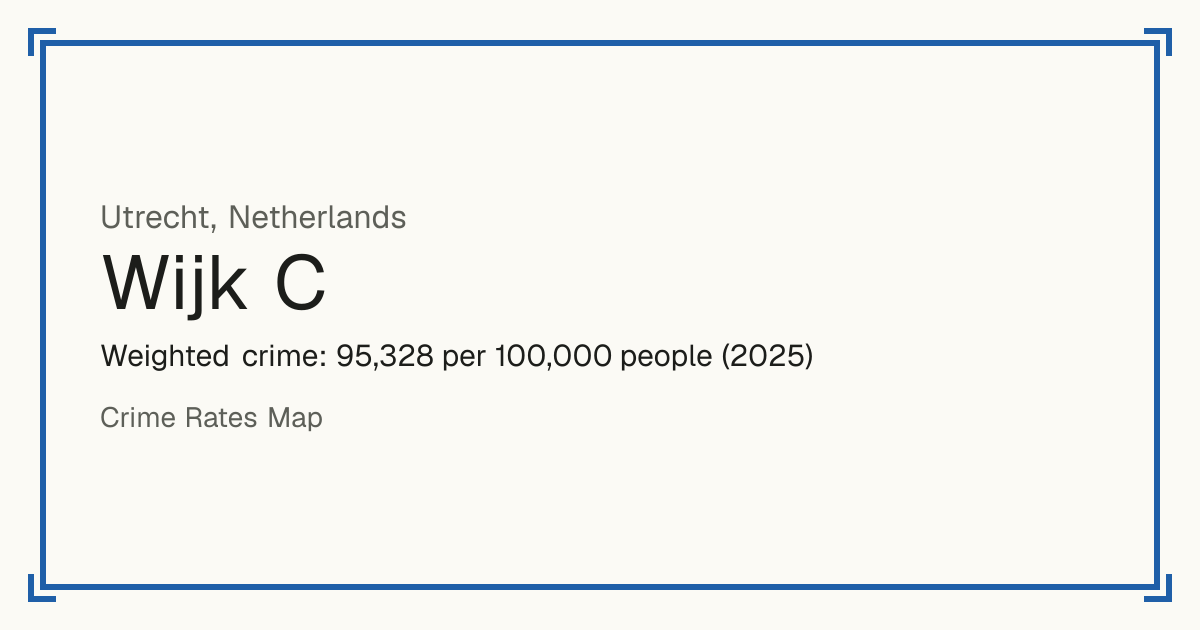 Wijk C, Netherlands: Weighted crime: 95,328 per 100,000 people (2025).