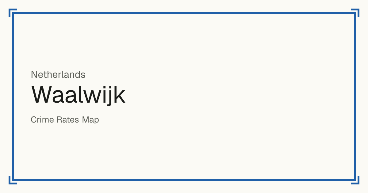 Waalwijk, Netherlands: Safety scores from 1 to 10 for 20 places, each compared with other places in the same country or state.