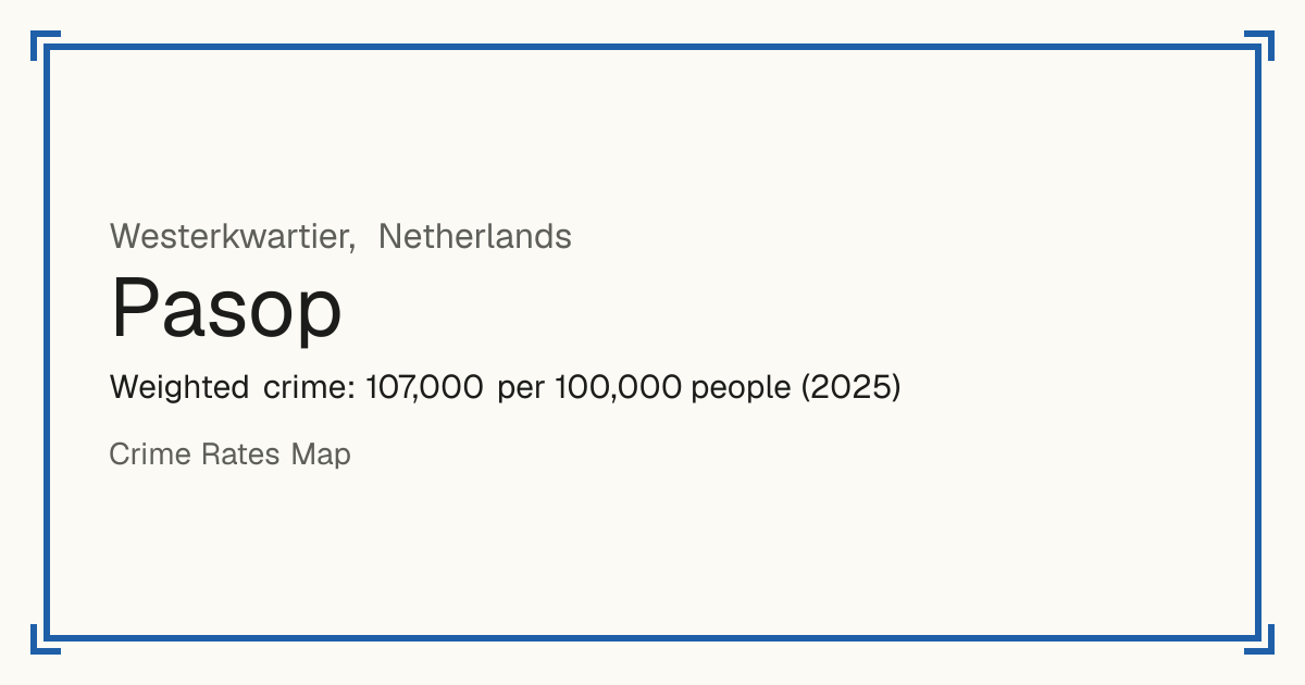 Pasop, Netherlands: Weighted crime: 107,000 per 100,000 people (2025).