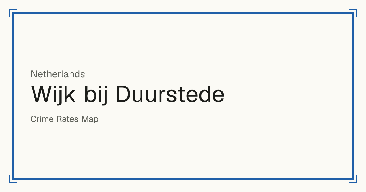 Wijk bij Duurstede, Netherlands: Safety scores from 1 to 10 for 17 places, each compared with other places in the same country or state.