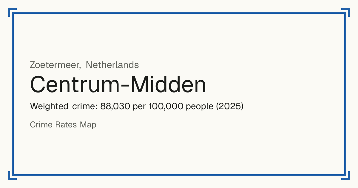Centrum-Midden, Netherlands: Weighted crime: 88,030 per 100,000 people (2025).
