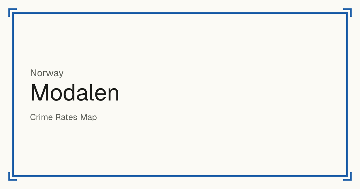 Modalen, Norway: recorded crime per 100,000 people by type and a Safety score from 1 to 10 compared with other places in the same country or state.