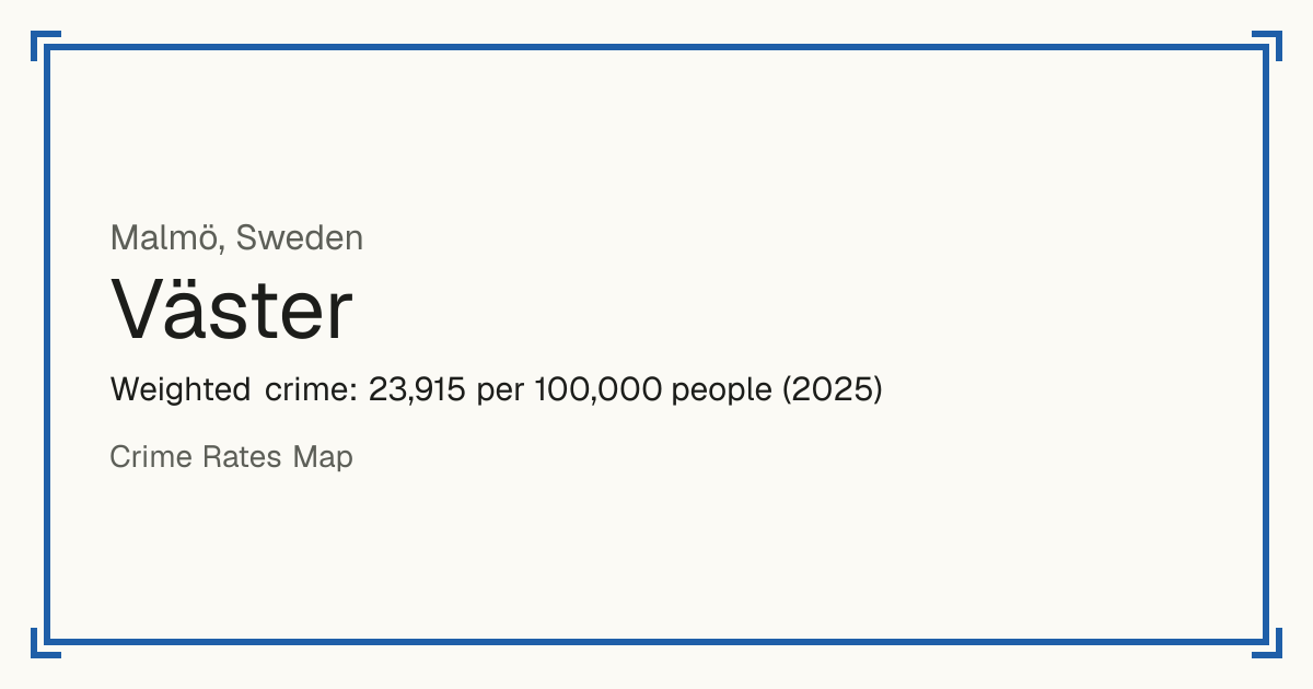 Väster, Sweden: Weighted crime: 23,915 per 100,000 people (2025).