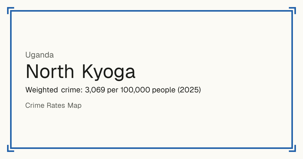 North Kyoga, Uganda: Weighted crime: 3,069 per 100,000 people (2025).