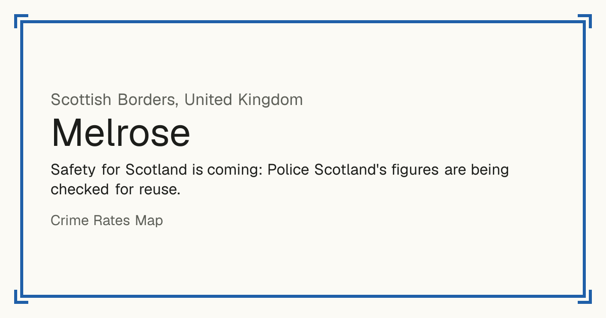 Safety for Scotland is coming: Police Scotland's figures are being checked for reuse.