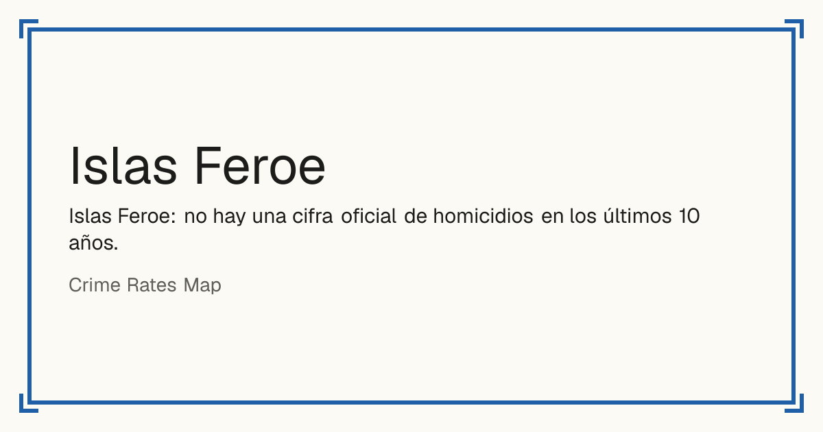 Islas Feroe: tasa de homicidios por cada 100.000 habitantes, su tendencia en 10 años y su posición en el Norte de Europa.