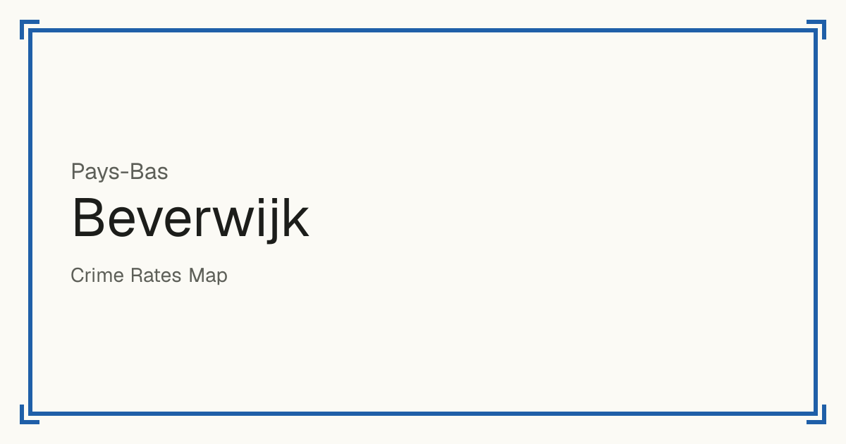 Beverwijk, Pays-Bas : score de sécurité de 1 à 10 pour 29 lieux, chacun comparé aux autres lieux du même pays ou État.