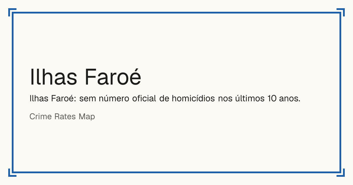 Ilhas Faroé: taxa de homicídios por 100.000 habitantes, a tendência em 10 anos e a posição no Norte da Europa.